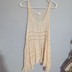 Free People Cream Sleeveless Top